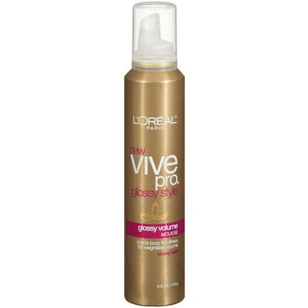 Loreal Vive Pro Glossy Style Glossy Volume Hair Mousse, Strong Hold - 6.8 oz