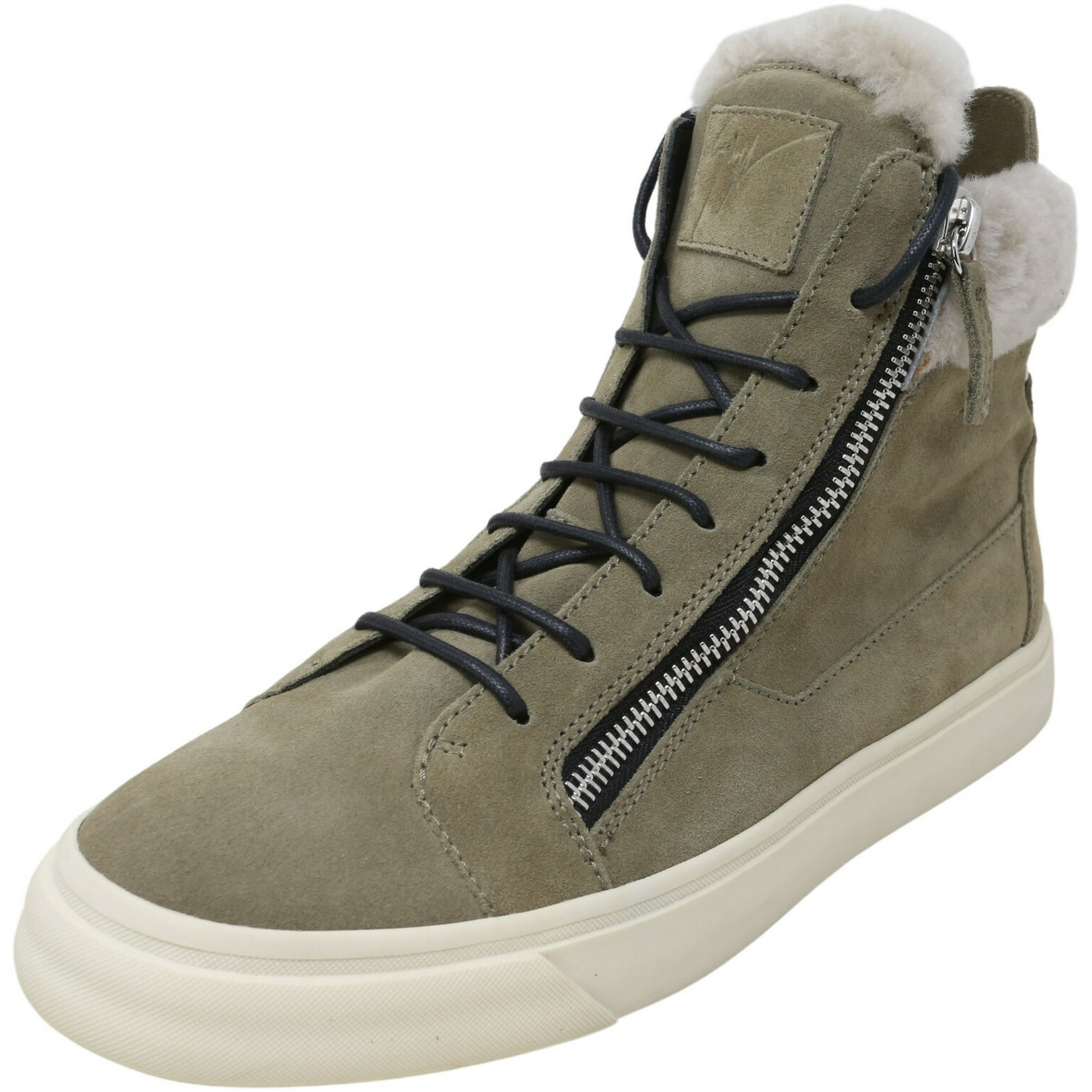 Giuseppe Zanotti Women s Fur Ankle Boot Grey High Top Leather 7M Walmart