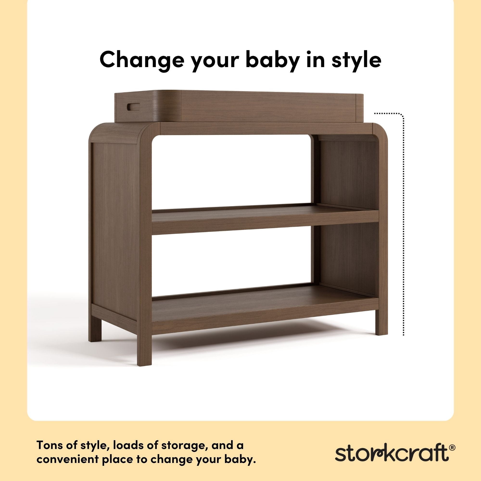 Storkcraft Santos Changing Table with Removable Infant Changing Table Topper, Hazelnut