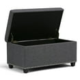 thumbnail image 5 of Amelia 33 inch Wide Storage Ottoman Bench in Midnight Black Vegan Leather, 5 of 6