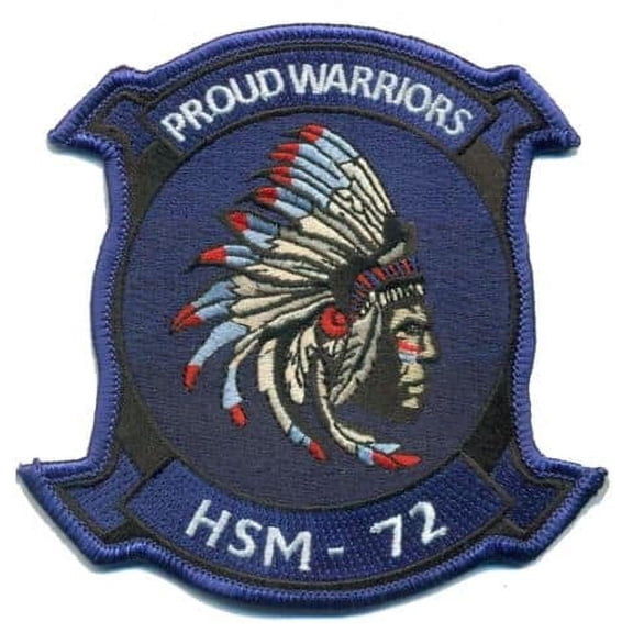 HSM-72 Proud Warriors "Big Chief" Squadron Patch –Plastic Backing