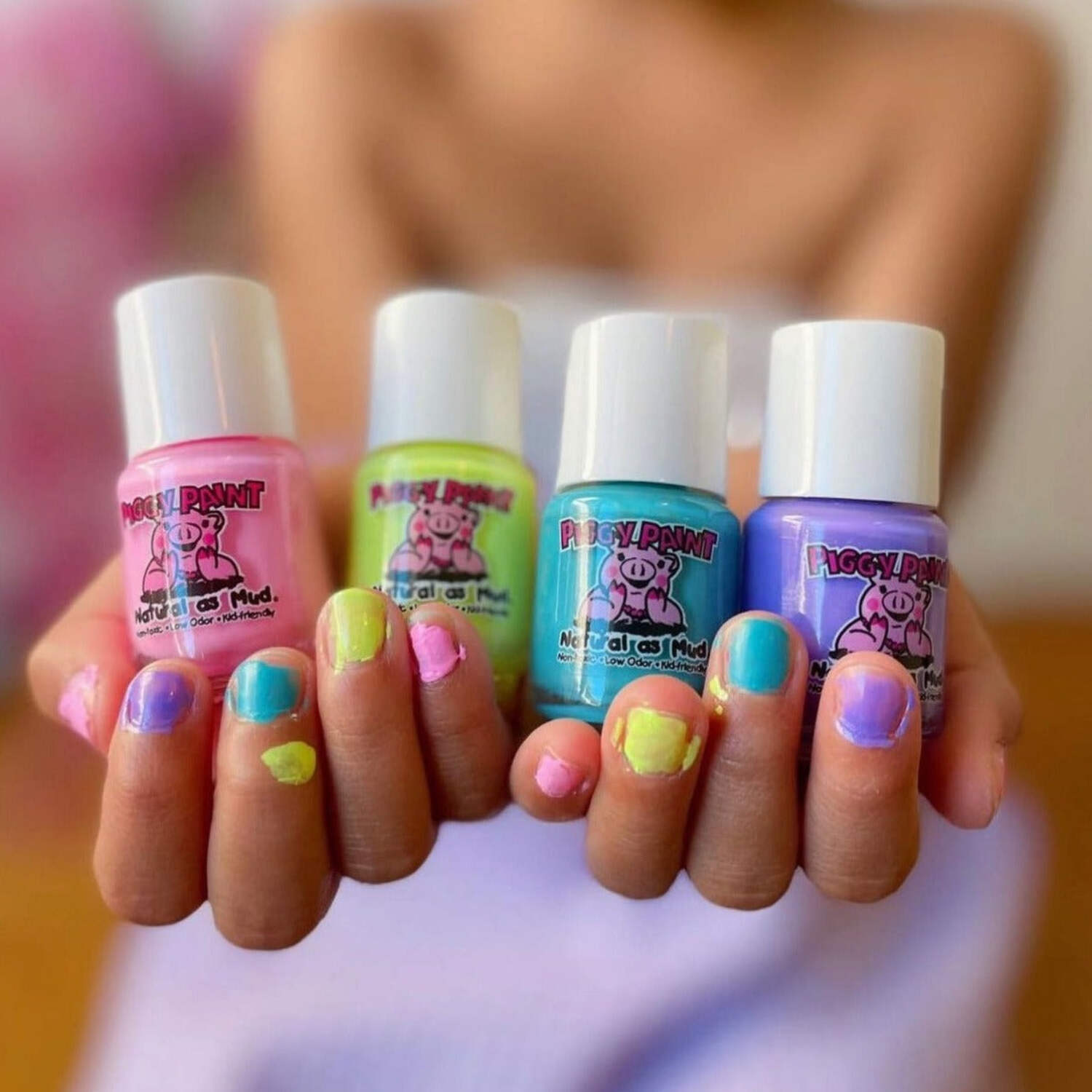 Piggy Paint Funny Bunny Gift Set, 4 Easter Nail Polishes for Kids & Nail Art