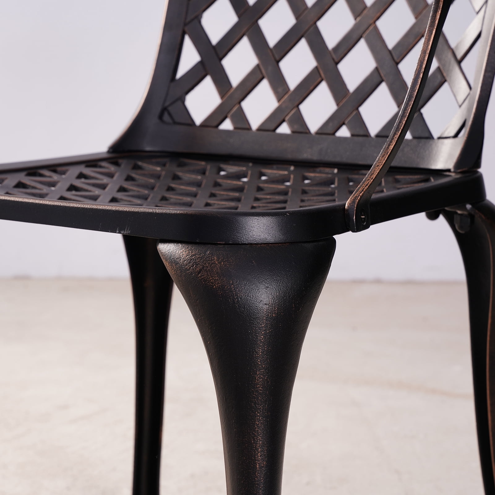 Withniture  Heavy-Duty Outdoor Dining Chairs Set of 2, Metal Patio Dining Chair, Cast Aluminum, Drop Leaf, Weatherproof Patio Furniture - Antique