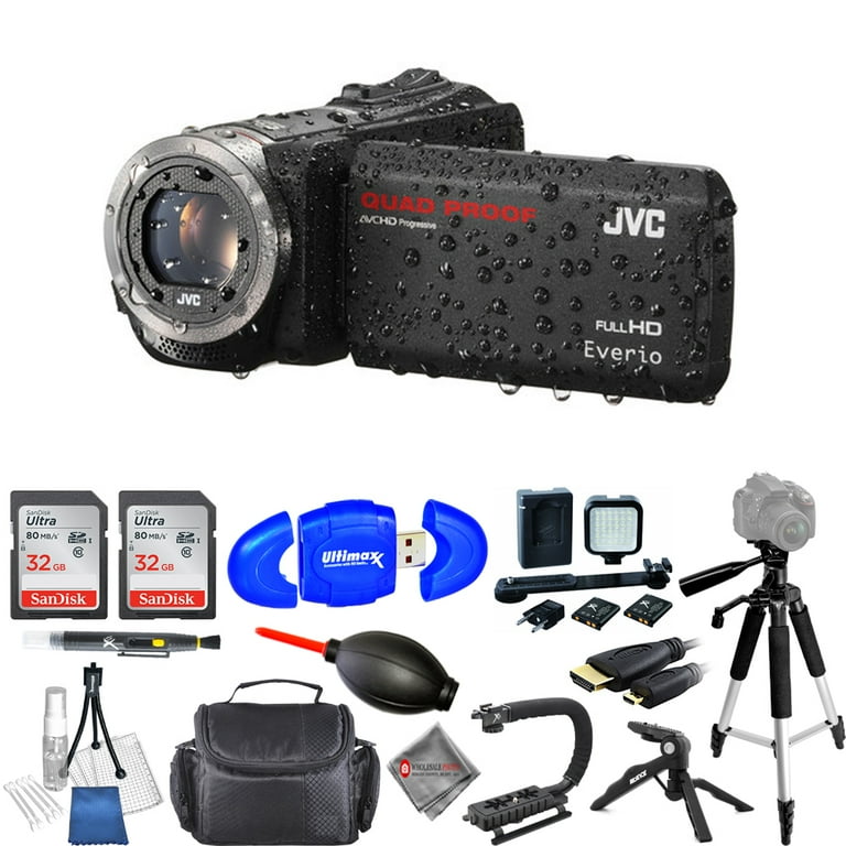 JVC GZ-R320BUS Quad-Proof HD Camcorder (Black) - All you Need
