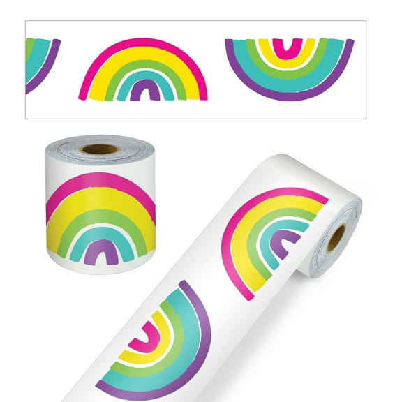 Carson Dellosa 65' Rainbows Rolled Straight Bulletin Board Borders (1 roll)