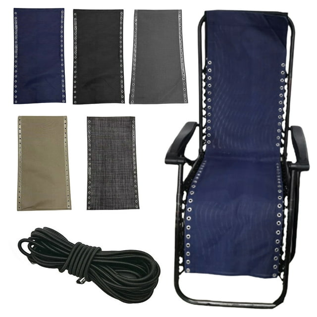 Visland Tissu de Remplacement pour Chaise, Toile de Réparation de Fauteuil Anti-Gravité avec Cordon de Remplacement, Tissu de Fauteuil Inclinable d'Extérieur pour Chaise à Sangle de Pelouse et de Plage