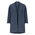 thumbnail image 5 of Wang6 Cardigan Sweaters for Women Causal Open Front Long Sleeve Lightweight Knit Sweater Trendy Fall V Neck Lace Knitted Tops Outerwear Navy XL, 5 of 6