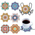 thumbnail image 1 of (BD603) Juego Posavasos Diamantes DIY Mandala (juego Posavasos 6 Piezas + 1 Estante Almacenamiento Sin Almohadilla Corcho), 1 of 9