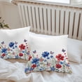 thumbnail image 7 of Waterproof Throw Pillow Covers Set of 2, 26x26 Inch 4th of July Decorative Pillowcases Outdoor Pillow Slip Cushion Covers Set for Couch Tent Independence Day Red Blue Floral Butterfly, 7 of 7