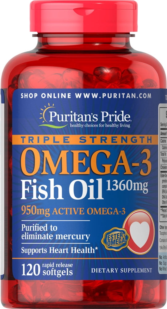 Puritan's Pride Triple Strength Omega3 Fish Oil 1360 mg