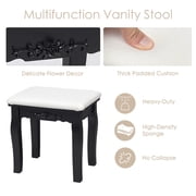 Makeup Dressing Table set with 10 Light Bulbs and Touch Switch Vanity Table Set Black