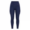 thumbnail image 5 of Cagogo Slim High Waisted Jeans for Women with Pockets Denim Cargo Workout Tight Fit Long Pants Casual Streetwear Trousers, Dark Blue L, 5 of 6