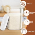 thumbnail image 6 of Airtight Rice Container 20 Lbs, Clear PET Plastic Food Storage Container Bin For Flour Sugar, Dry Food Holder with Easy Locking Lid for Kitchen Pantry Organization and Storage, 6 of 14