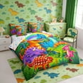 thumbnail image 2 of Erosebridal Cartoon Dinosaurs Bedding Comforter Set for Kids, Wild Animal Full Bedding Set, 2 of 6