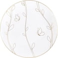 thumbnail image 3 of Combo Set 7" Dessert Plates and 10" inch Round White Plastic Plates with Gold Flutter Flower Print, Disposable China Like Party Plate, Heavy Duty Dinner Charger Plate, Salad, Wedding, Tableware (30), 3 of 5