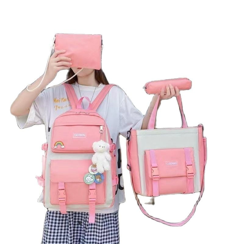 JOANNA BAG#2166 KOREAN FASHION CANVAS 4IN1 BACKPACK FOR WOMEN