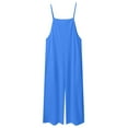 thumbnail image 5 of Ketyyh-chn99 Jumpsuits for Girls Kids Casual Girls Casual Jumpsuits Spaghetti Strap Sleeveless Loose Romper Long Pants with Pockets Kids Clothes Size for 130,Blue, 5 of 9