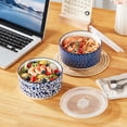 thumbnail image 5 of MALACASA Ceramic Bowls with Lids, 36 oz Salad Bowls Set of 2, Pasta Bowls for Salad, Cereal, Dishwasher Safe, White, 5 of 10