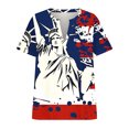 thumbnail image 4 of Cotton Plus Size T Shirt for Women Graphic Loose V Neck Top July 4th Print Short Sleeve L-5X Casual Large Tee (Large, July 4th #11), 4 of 5