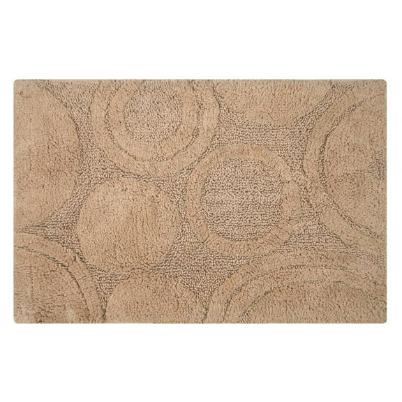 Knightsbridge Orbit Bath Rug Cotton Non Skid Back - 17x24", Natural