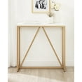 thumbnail image 7 of Kate and Laurel Kaya Modern Glam Console Table, 30 x 30 x 10, White and Painted Gold, Rectangle Two-Tone Entryway Table with Geometric Metal Base and Mixed Materials Design, 7 of 7