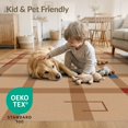 thumbnail image 4 of ODIKA 6'x9' Beige Multicolor Plaid Geometric Design Washable Area Rug Contemporary Abstract Grid Layout With Bold Rectangular for Dining Room, Under Table, Office Décor, Non-Slip Chair-Friendly, 4 of 7