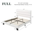 thumbnail image 6 of Amolife Full Bed Frame, Platform Bed Frame with Upholstered Velvet Headboard, White, 6 of 10