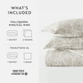thumbnail image 6 of Noble Linens Linear Leaves Taupe 3-Piece Patterened Duvet Cover Set, King, 6 of 6