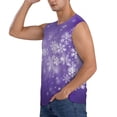 thumbnail image 3 of Fotbe Snowfall Sky White Purple Men's Camiseta sin Mangas Estampada para Hombres, Playera Casual para Gimnasio, Entrenamiento, Playa-Small, 3 of 7