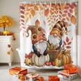 thumbnail image 4 of Shower Curtains for Bathroom-36"x72",Watercolor Autumn Pumpkin Plant Waterproof Bath Curtain Grommet Shower Curtain Set, 4 of 7