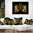 thumbnail image 4 of Designart Golden Fractal Butterfly in Dark - Abstract Throw Pillow - 18x18, 4 of 5