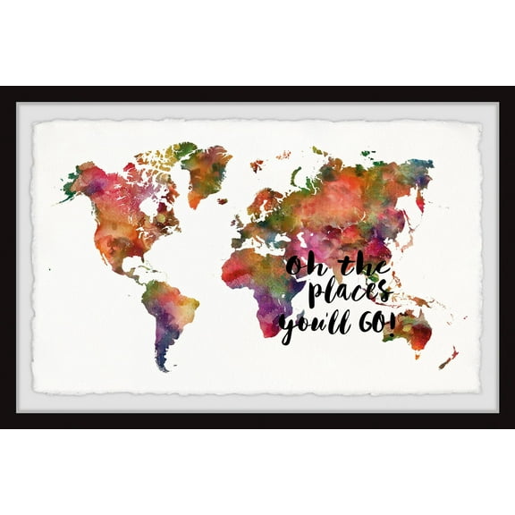 Marmont Hill The Places You'll Go By Dani Jay Framed Wall Art, 12.00" x 1.50"