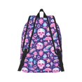 thumbnail image 3 of Daiia mushroom rainbow color Skull Vintage Canvas Backpack for Men and Women ,Hiking Backpack,Travel Laptop Bag for School,Large Capacity Backpack-Medium, 3 of 8