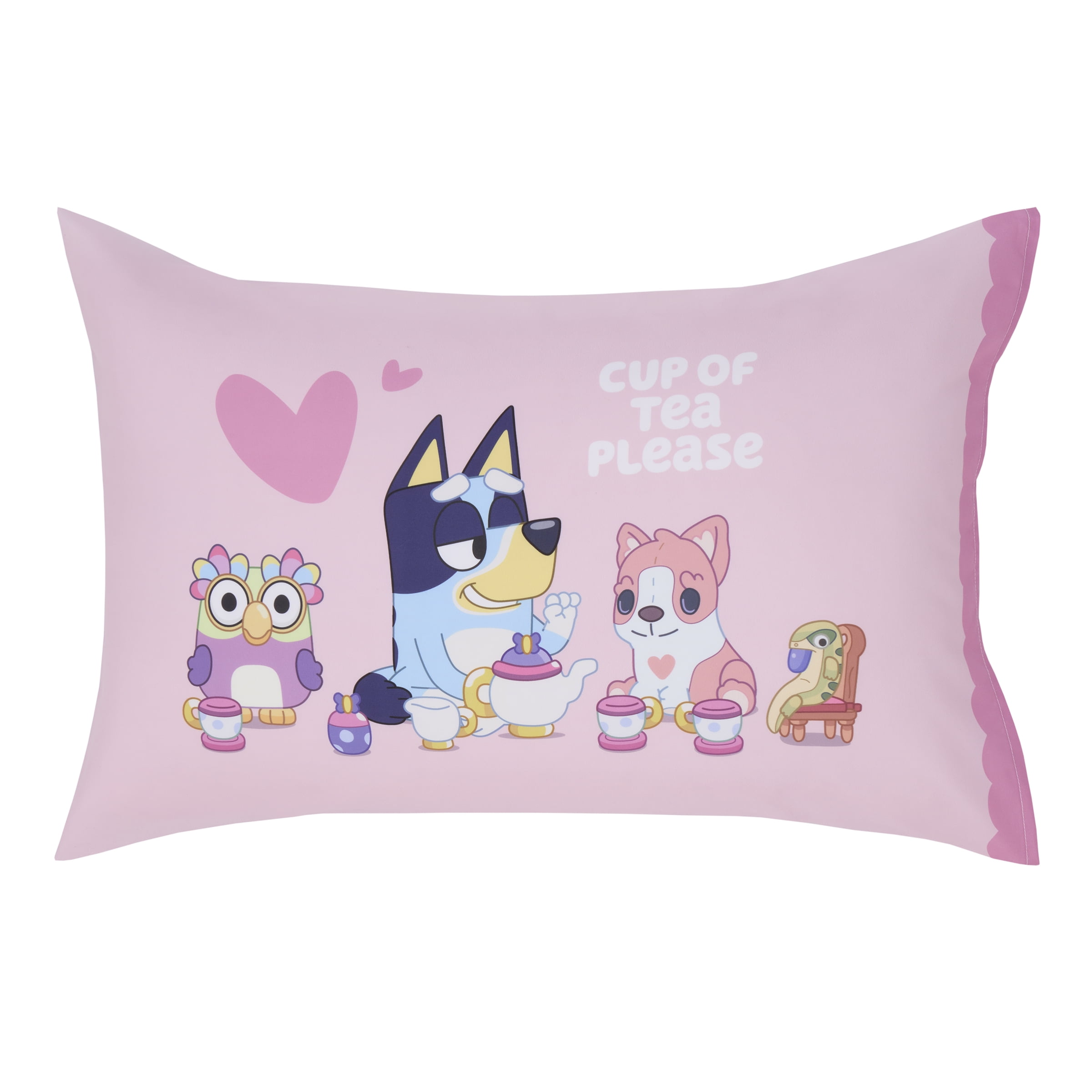 Bluey Best Day Ever 4 Piece Toddler Bed Set, Toddler Girl, Pink