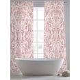 thumbnail image 5 of Pink Baroque Sheer Curtains 96 Inch Length 2 Panels Set, Farmhouse Scroll Floral Damask Patterned Voile Window Treatment Semi Sheer Long Curtains Drapes for Bedroom/Living Room/Kitchen 52"x96"x2, 5 of 7