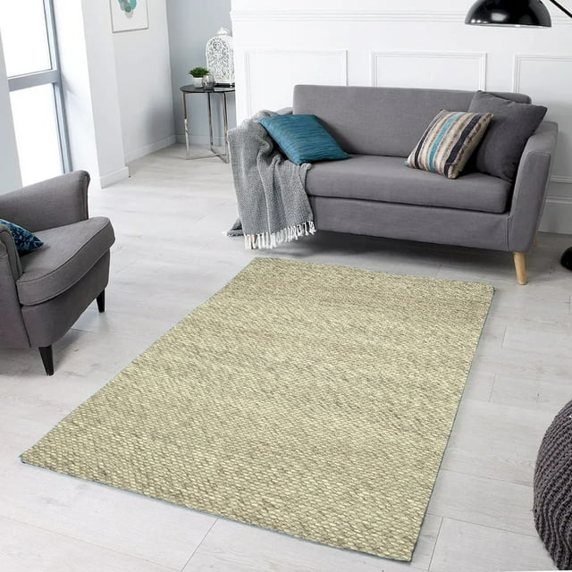 9' x 12' Chinook Ivory Handmade Wool Rug