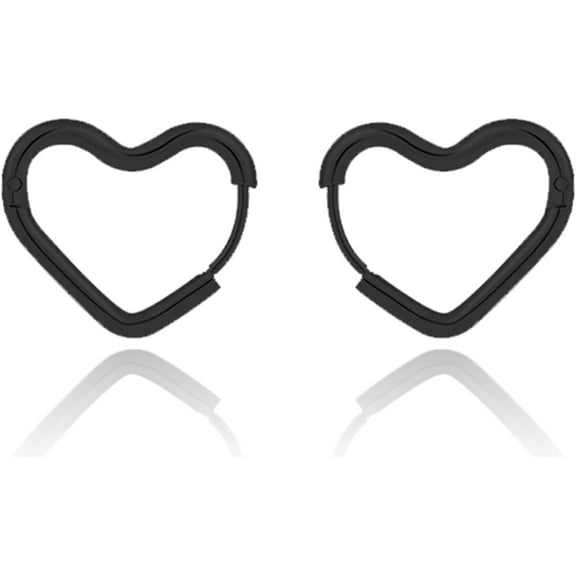 Heart Earrings for Women Minimalist Stainless Steel Hollow Love Shape Huggie Hoop Earrings