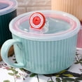 thumbnail image 5 of Microwavable Soup Bowl with Handle and Lid 30.4 OZ Ceramic Cereal Bowls Soup Mugs, 5 of 6