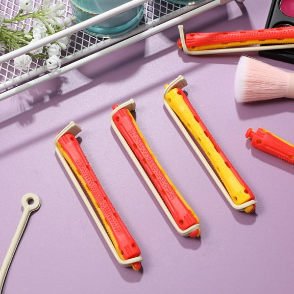 Beaupretty Plastic Perm Rods for Short Hair Styling with Rubber Bands 24Pcs