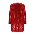thumbnail image 4 of Njoeus Womens V Neck Sequin Long Sleeve Dress Women Plus Size Party Cocktail Glitter Shiny Evening Dress Loose Mini Dresses S-5XL, 4 of 5