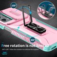 thumbnail image 5 of Phone Case for Motorola Moto G Power 5G 2025 with Sliding Camera Cover, with 360° + 100° Free Rotation Metal Finger Ring Bracket, Fit Magnet Car Mount, 2 In 1 Cover for Moto G Power 5G 2025, Rosegold, 5 of 8