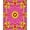 Pink, Pattern 3, variant on ODIKA 4'x6' Machine Washable Non-Slip Area Rug, Elegant Damask Artisan High Traffic Rug, Maroon, 523100