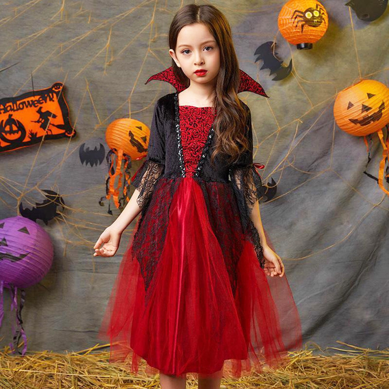 Carnival Girls Vampire Princess Costume Cosplay Dress Halloween Masquerade  Birthday Party Dress Up - Temu