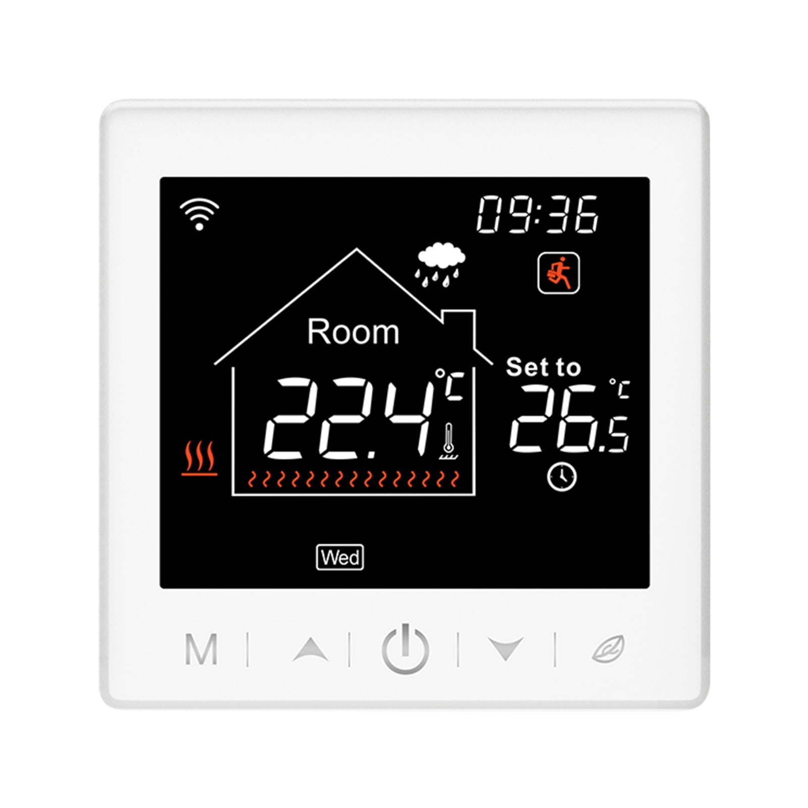 WIFI Electric Underfloor Heating 16A Thermostat with Application & Voice Control 3.5 Inch LCD Display Intelligent Programmable Thermostat Child Lock -