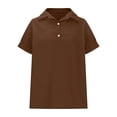 thumbnail image 5 of Womens Summer Knit Tops 2026 Hollow Out Crewneck Cute Ruffle Short Sleeve Womens T Shirts Blouses, 5 of 6
