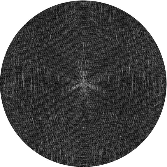 Ahgly Company Indoor Round Patterned Midnight Gray Area Rugs, 6' Round