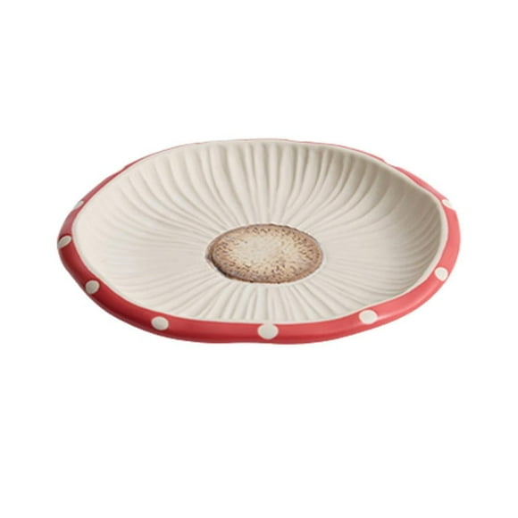 Mushroom Cake Stand, Ceramic Mushroom Plate Mushroom Fruit Bowl Salad Plates, Cute Mushroom Serving Tray Dish Plate Holders for Home Kitchen Table Centerpiece X9D3