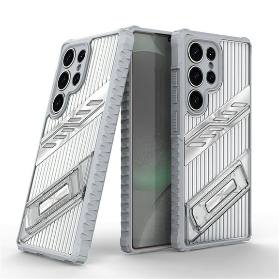 Allytechgroup Slim Case Compatible with Samsung Galaxy S25 Ultra, Rugged Heavy Duty Durable Cover Case with Kickstand Shockproof Back Cover for Samsung Galaxy S25 Ultra Women Men, Gray