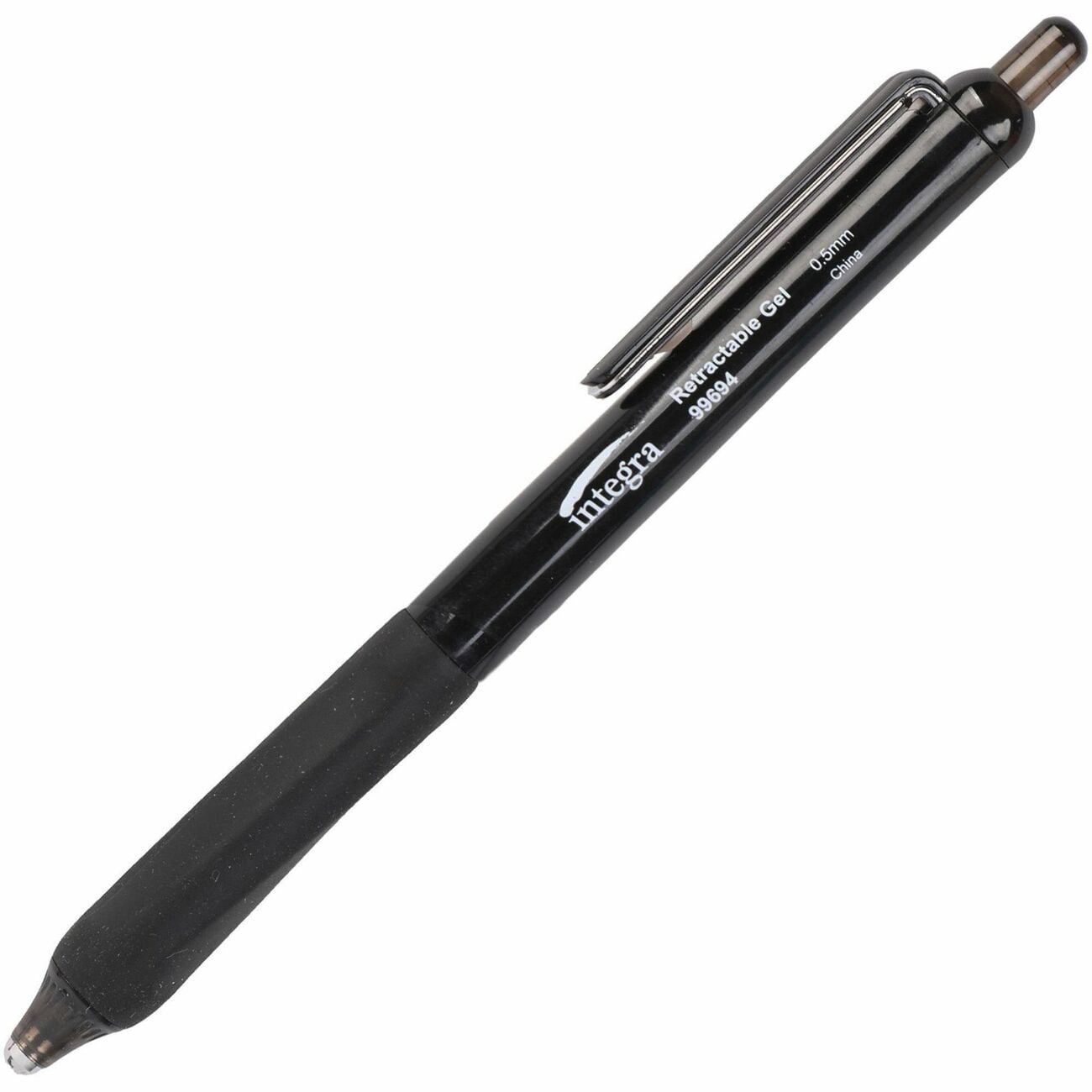 Integra Silent Retractable Gel Pens, 0.5 mm Pen Point Size, Retractable, Black, 12/Box
