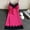 Hot Pink, variant on Hot Pink Satin Sleepwear Women Ladies Nightwear Nightdress Lingerie with Chest Pads